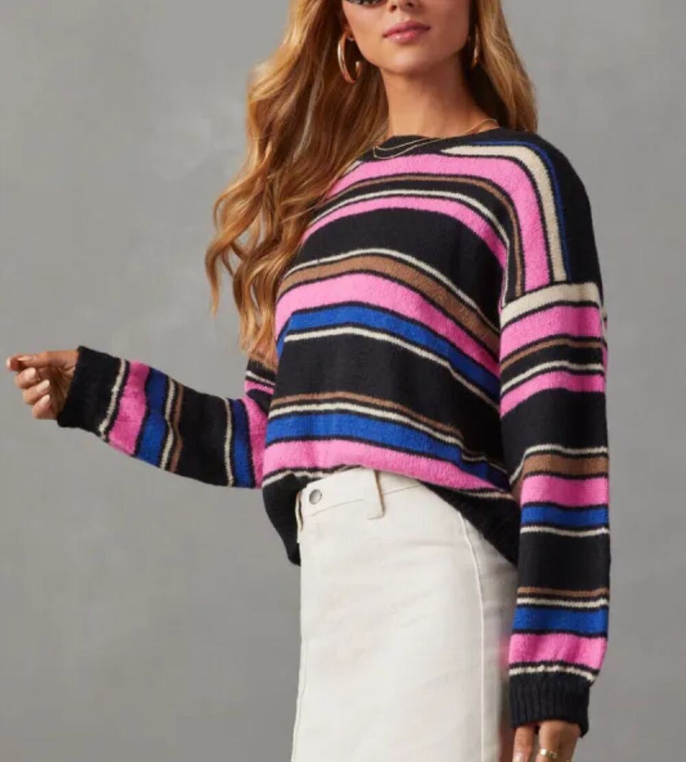 Promesa by Vici Bubble Sleeve Striped Sweater